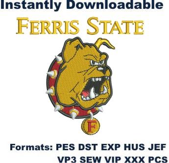 Ferris State Logo embroidery design